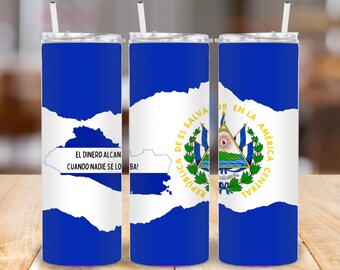 El Salvador Flag tumbler wrap DIGITAL PRINT