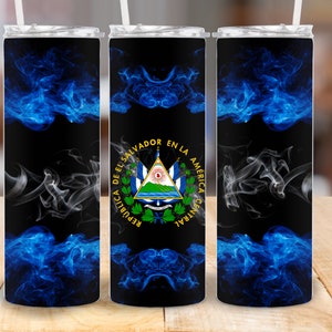 El Salvador smoky flag skinny tumbler wrap DIGITAL DOWNLOAD