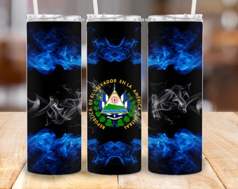 El Salvador smoky flag skinny tumbler wrap DIGITAL DOWNLOAD