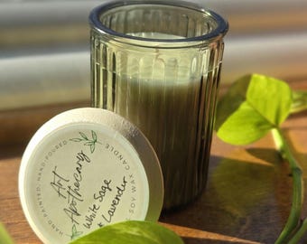 Witte salie en lavendel: kaars met natuurlijke sojawas 6oz