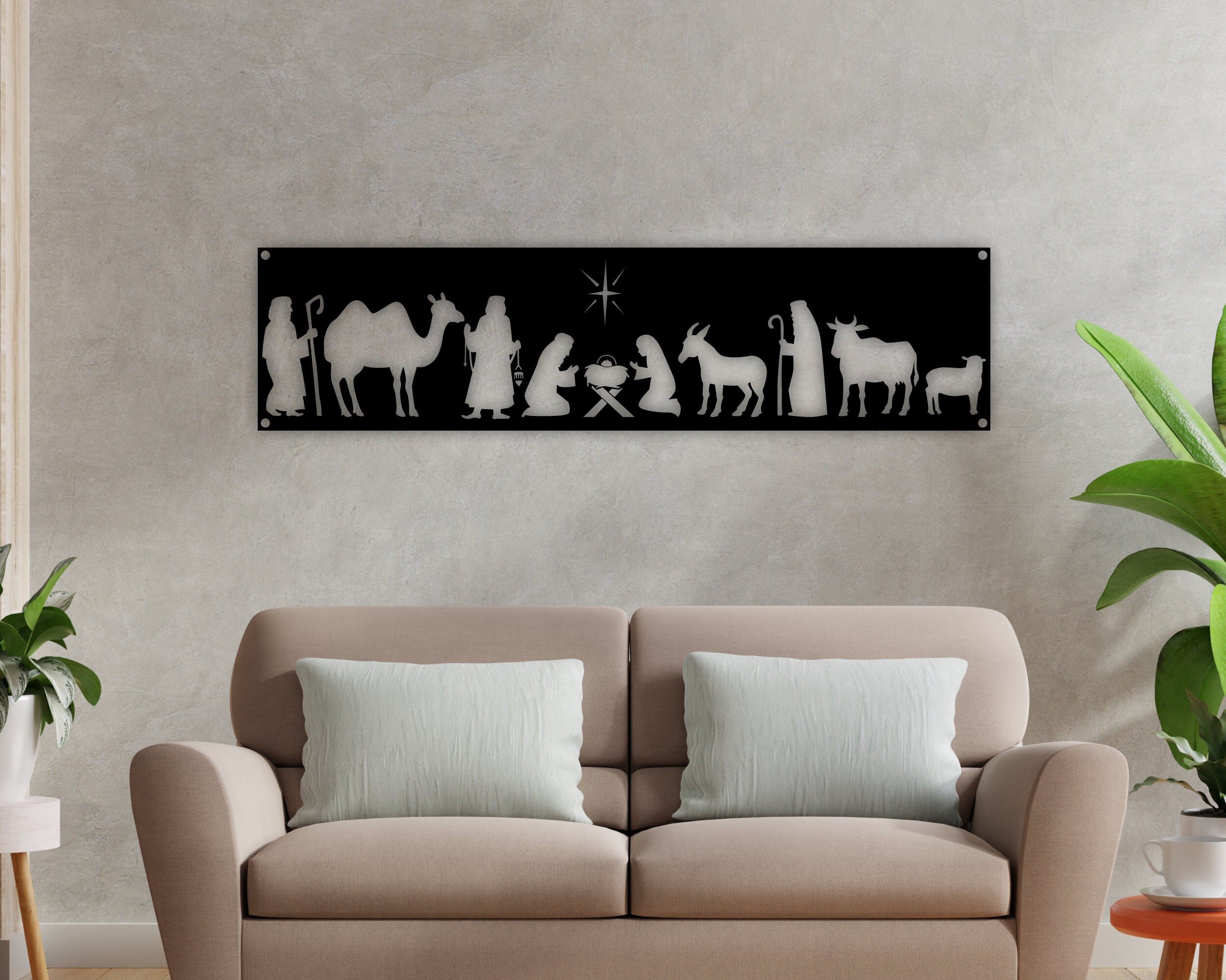 Holy Night Metal Wall Art Christmas Night Metal Wall Decor Etsy