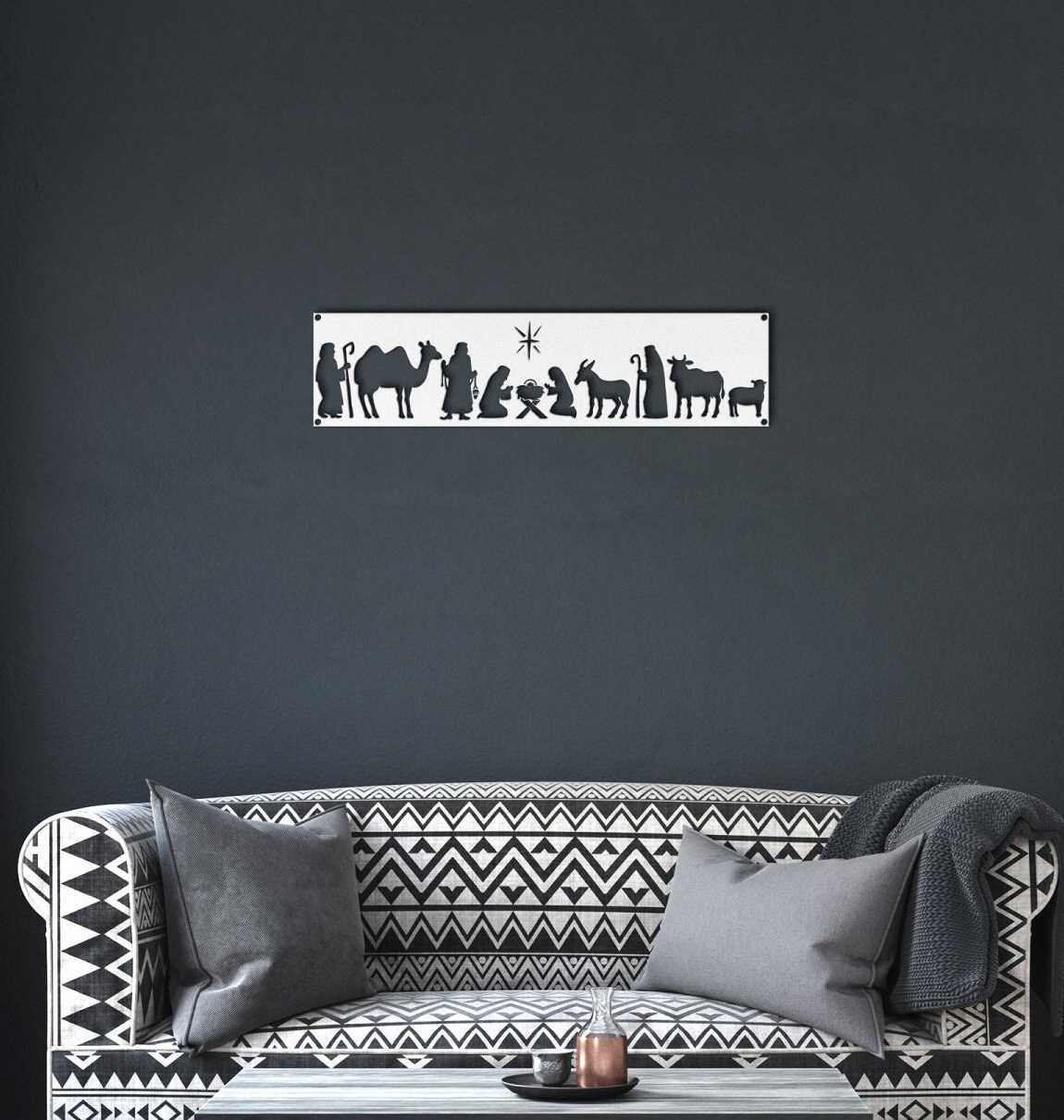 Holy Night Metal Wall Art Christmas Night Metal Wall Decor Etsy