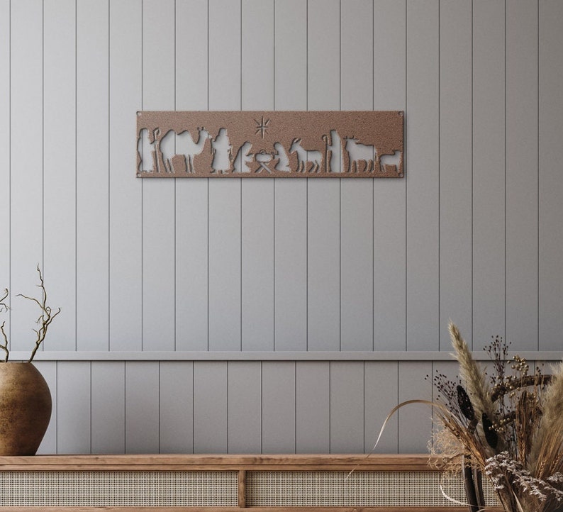 Holy Night Metal Wall Art Christmas Night Metal Wall Decor Etsy