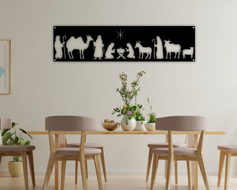 Holy Night Metal Wall Art Christmas Night Metal Wall Decor Etsy