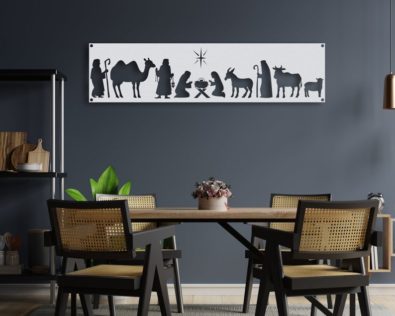 Holy Night Metal Wall Art Christmas Night Metal Wall Decor Etsy