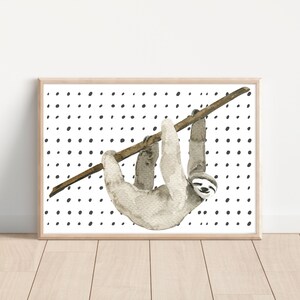 Sloth Nursery Print: Watercolor Baby Animal Art (Digital Download)