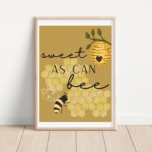 Sweet As Can Bee | Bijenkwekerij Print | Honingraat Kwekerij Decor | Bee Nursery Decor | Bijenkorf Kwekerij Print