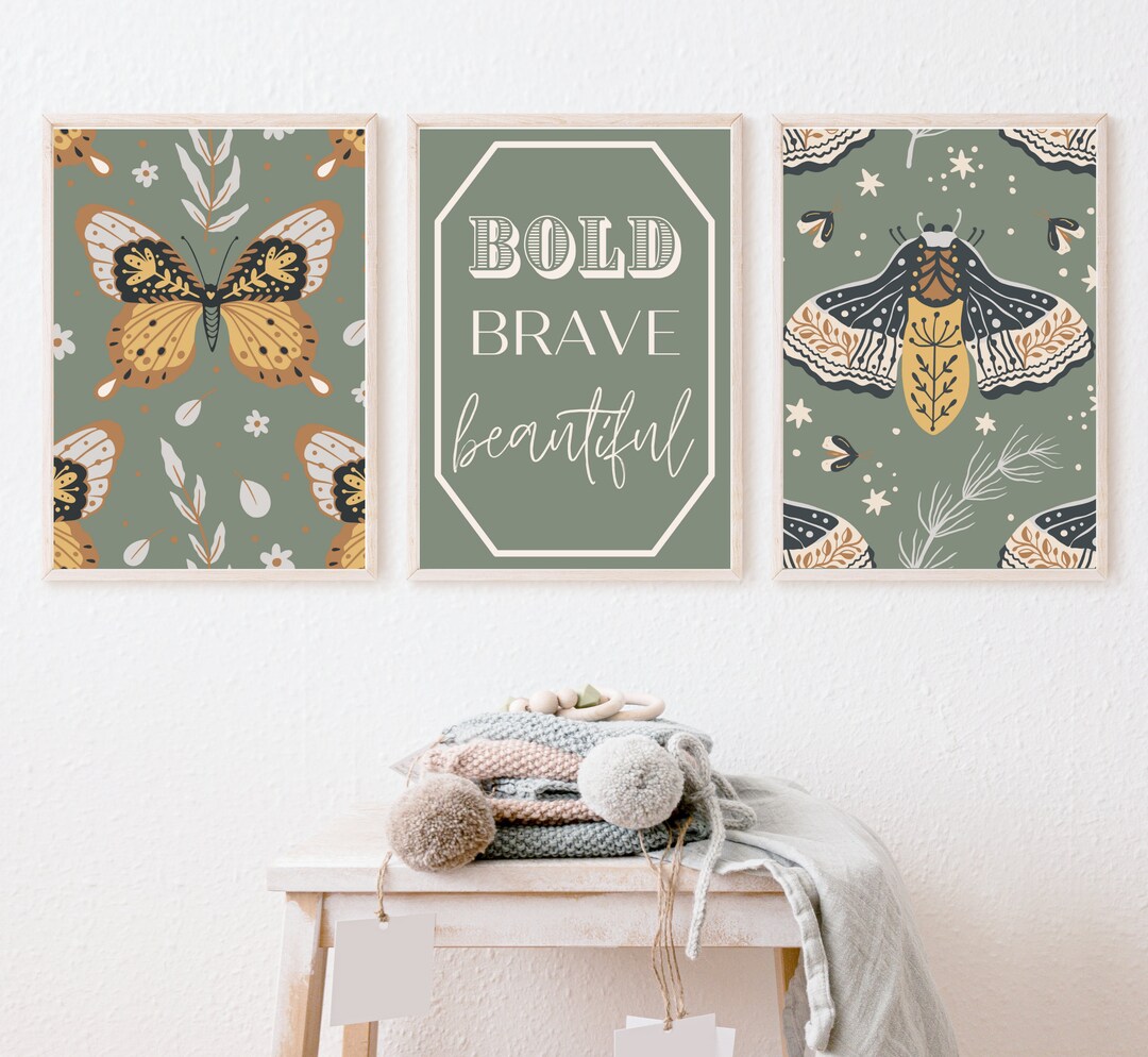 Butterfly Nursery Decor Boho Butterfly Nursery Prints Boho Baby Wall ...