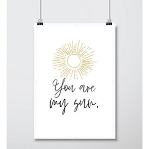 You Are My Sun, My Moon, and All My Stars Print | Kid Bedroom Art ...