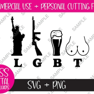 Liberty Guns Beers and Tits, pacote SVG e PNG, direitos e liberdades, deixe nossos filhos em paz, download instantâneo, 2ª alteração, humor adulto