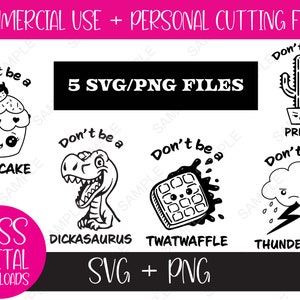 Don't be A Bundle mit SVG und PNG Dateien: Twatwaffle, Thundercunt, Dickasaurus, Cuntcake, Prick, Erwachsener unangemessener Humor, digitaler Download