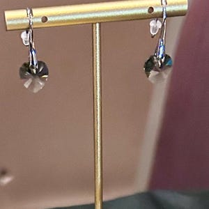 Boucles d&#39;oreilles pendantes en argent sterling 925 avec cristaux Swarovski