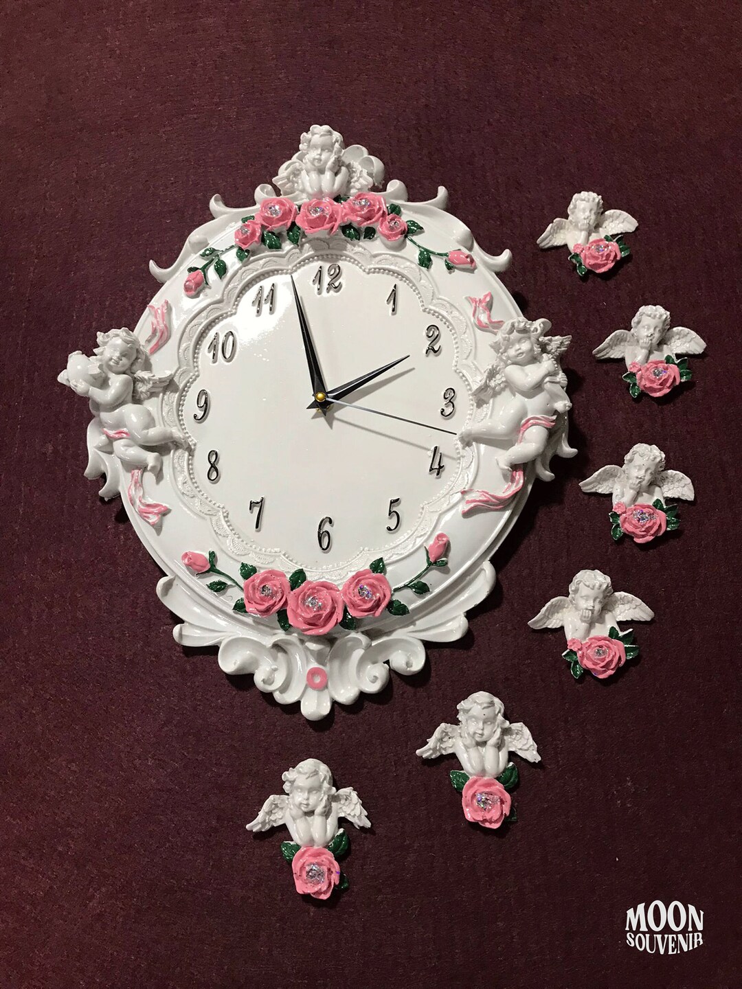 Angel Wall Clock With Minimalist Angel Decorative Wall Clock Etsy