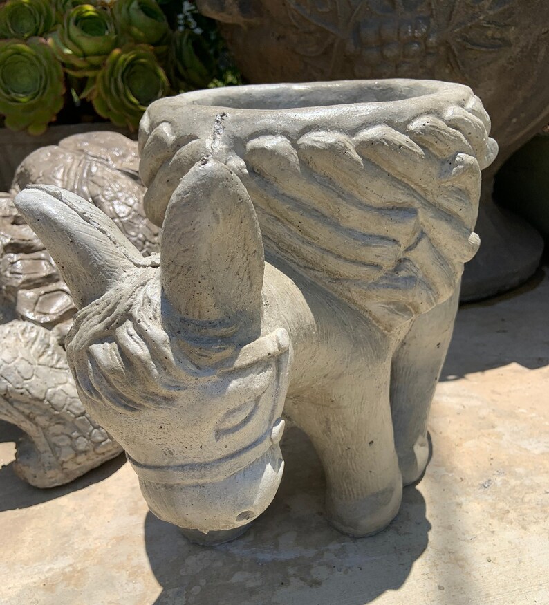 Concrete Donkey Planter Figurines Etsy