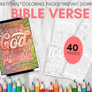 Bible Verse Scripture Coloring Book, Faith Based Coloring Book, Bible Verse Coloring Pages, Christian Coloring Book, inspirational quotes