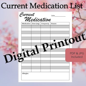 Medication List : Printable