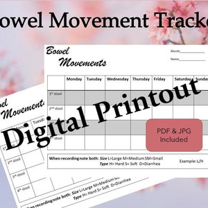 Weekly Bowel Movement Chart: Printable