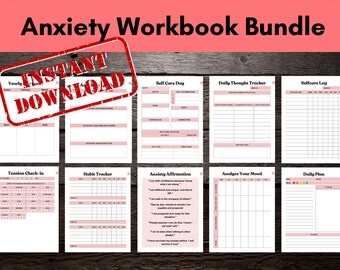 Anxiety journal bundle, anxiety worksheets, therapy tools, therapy worksheets, anxiety journal, therapy, social psychology, DBT, CBT