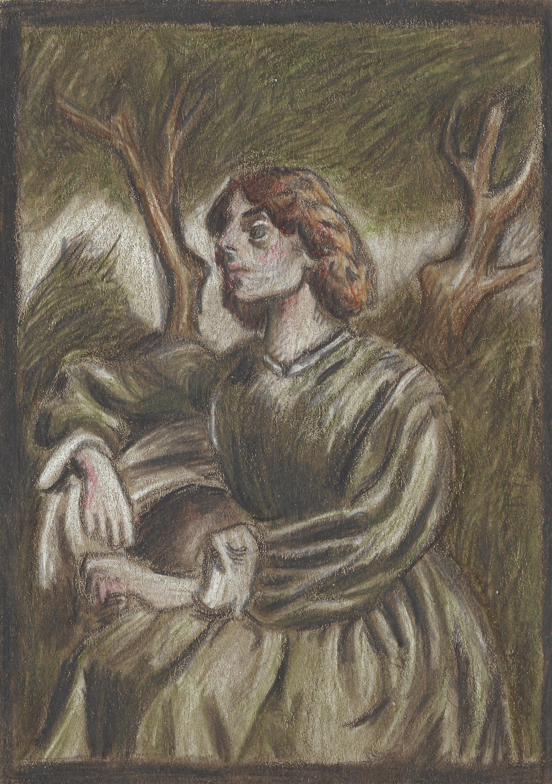 Pre Raphaelite Original Drawing - Etsy