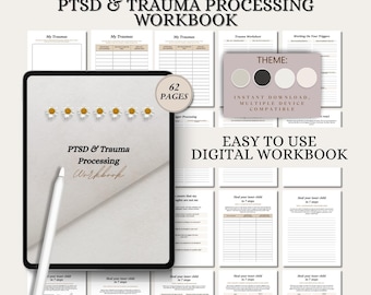 PTSD and Trauma Processing Workbook | Printable Mental Health Journal for Healing, Reflection, Coping Skills | Digital Download PDF