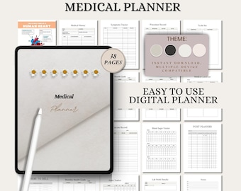 Medical Planner | Printable Health Tracker for Appointments, Medications, Symptoms, Insurance, and Emergency Info | Digital PDF
