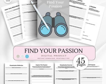 Find Your Passion Journal, Inspirational Notebook, Motivational Diary, Self-Discovery Gift, Writing Journal, Daily Planner,  Dream Journal