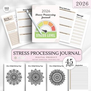2026 Stress Processing Journal,  Stress Processing Journal, Self-Care Diary, Mental Health Tracker, Anxiety Relief, Stress Relief, Guide.