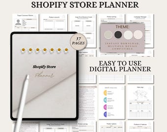 Shopify Store Planner | Printable Ecommerce Business Organizer, Product Tracker, Sales Goals, SEO & Launch Strategy | Digital PDF