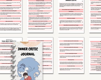 Diario interactivo de crítica interna, cuaderno de escritura que invita a la reflexión, diario de ejercicios de empatía, regalo de bienestar emocional