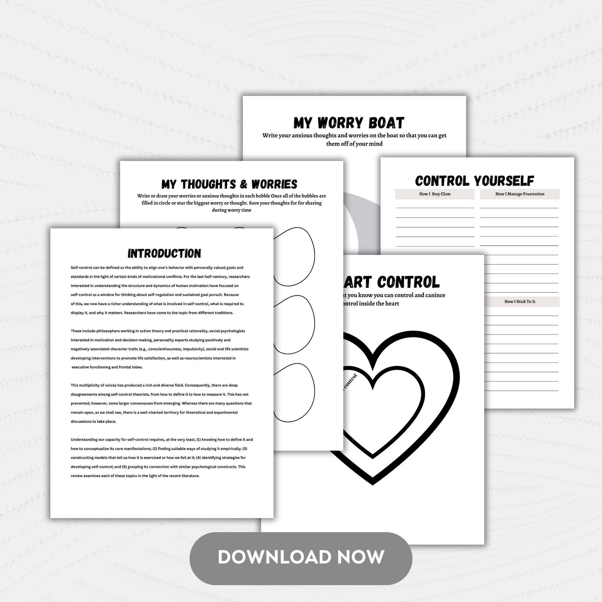 Self Control Activity Book | Mental Health | Self Control - Etsy