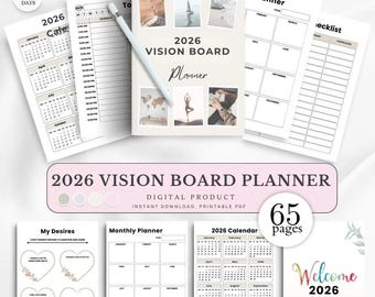 Planificador de Visión 2026, Manifiesta tus Sueños, Planificador de Visión 2026, Visionario 2026, Crea tu Futuro, Planificador de Visión