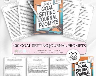 400 Goal Setting Journal Prompts, Goal Setting Journal Prompts, Self-Reflection, Personal Growth Planner, Habit Tracker, Mindfulness Gift.