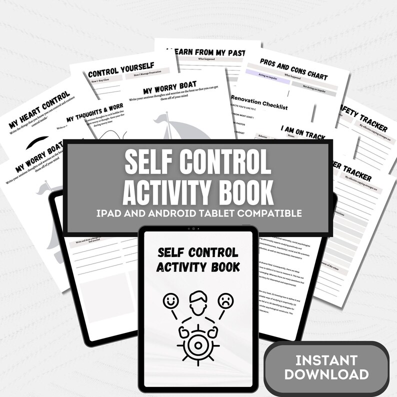 Self Control Activity Book | Mental Health | Self Control - Etsy