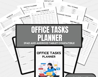Office Aufgaben Planer | Arbeit von zu Hause aus | Planer | Tägliche Produktivität
