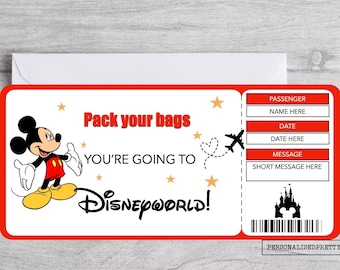 Surprise Holiday Ticket, Holiday Reveal, Magic Ticket, Theme park ticket, Paris Theme park, Florida Pass