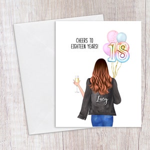 Carte personnalisée 18e anniversaire, Carte personnalisée, Carte personnalisée, Carte d’anniversaire