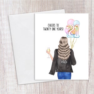 Carte 21e anniversaire personnalisée, Carte personnalisée, Carte personnalisée, Carte d’anniversaire