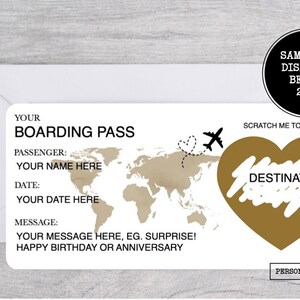 Personalised Scratch Surprise Boarding Pass, Personalised Boarding Card, Fake Boarding Pass For Surprise Destination, Custom Boarding Pass image 4