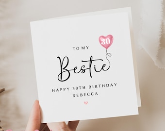 Personalised 30th Birthday Card For My Best Friend, Best Friend 30th Birthday, 30th Birthday Card For Bestie, My Bestie is 30,Thirtieth Card