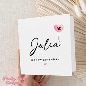 Carte personnalisée 60e anniversaire, carte 60e anniversaire maman, carte 60e anniversaire femme, carte 60e anniversaire pour soeur, meilleur ami, cousin, tante, 60 ans