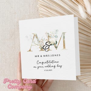 Carte de mariage personnalisée, félicitations pour votre mariage, carte de M. et Mme, jeunes mariés, aux mariés, le jour de votre mariage