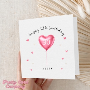 Carte personnalisée 30e anniversaire, joyeux 30e anniversaire, carte 30e anniversaire ballon, carte 30e anniversaire Meilleur ami, soeur, cousine, trentième carte