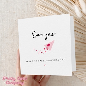 Papier Carte d'anniversaire de mariage, Carte d'anniversaire de un an, Un an ensemble, Carte de premier anniversaire de mariage, Un an en tant que mari et femme, Papier