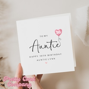 Carte personnalisée du 50e anniversaire pour ma tante, 50e anniversaire de tante, carte de 50e anniversaire pour tante, ma tante a 50 ans, carte des cinquante ans, tout âge