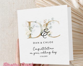 Personalised Floral Wedding Card, Mr & Mrs Card,Newlyweds,To The Bride And Groom,Wedding Card,Just Married, Friends Wedding Card,Wedding Day