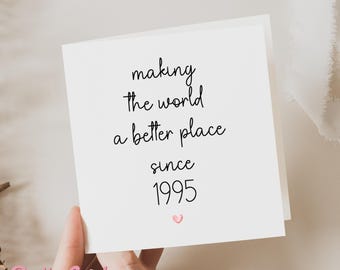 Carte du 30e anniversaire de ma meilleure amie, 30e anniversaire de la meilleure amie, Pour un monde meilleur depuis 1995, 30e carte, carte d'étape importante