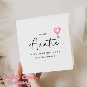 Carte personnalisée du 40e anniversaire pour ma tante, 40e anniversaire de tante, carte de 40e anniversaire pour tante, ma tante a 40 ans, carte de la quarantième, tout âge