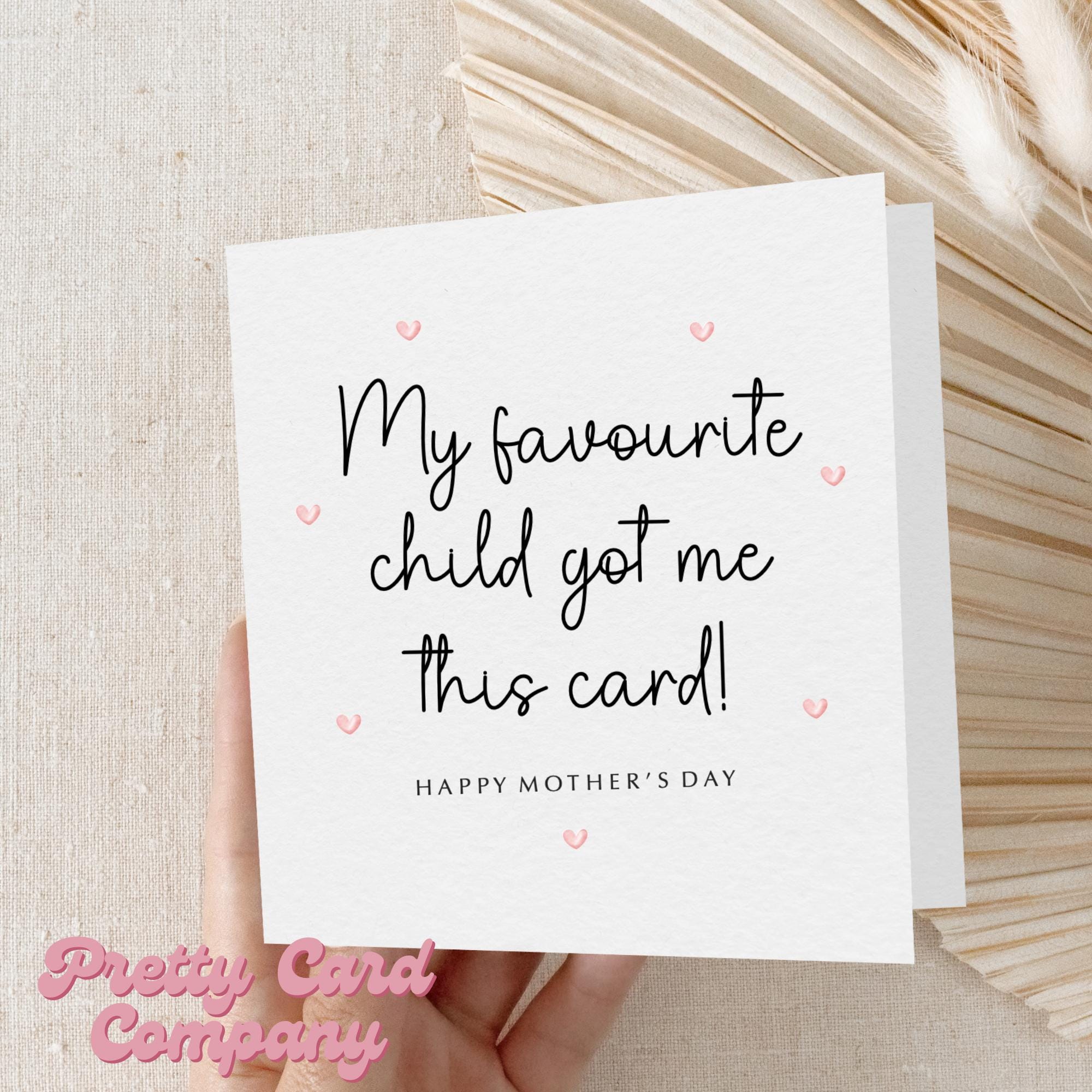 Favourite Child Happy Mothers Day Card, Funny Mothers Day Card, Card ...