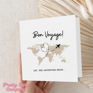 Carte Bon voyage, Carte Voyager autour du monde, Carte Avoir le meilleur temps, L'aventure commence, Déménager à l'étranger, Année sabbatique, Carte de voyage