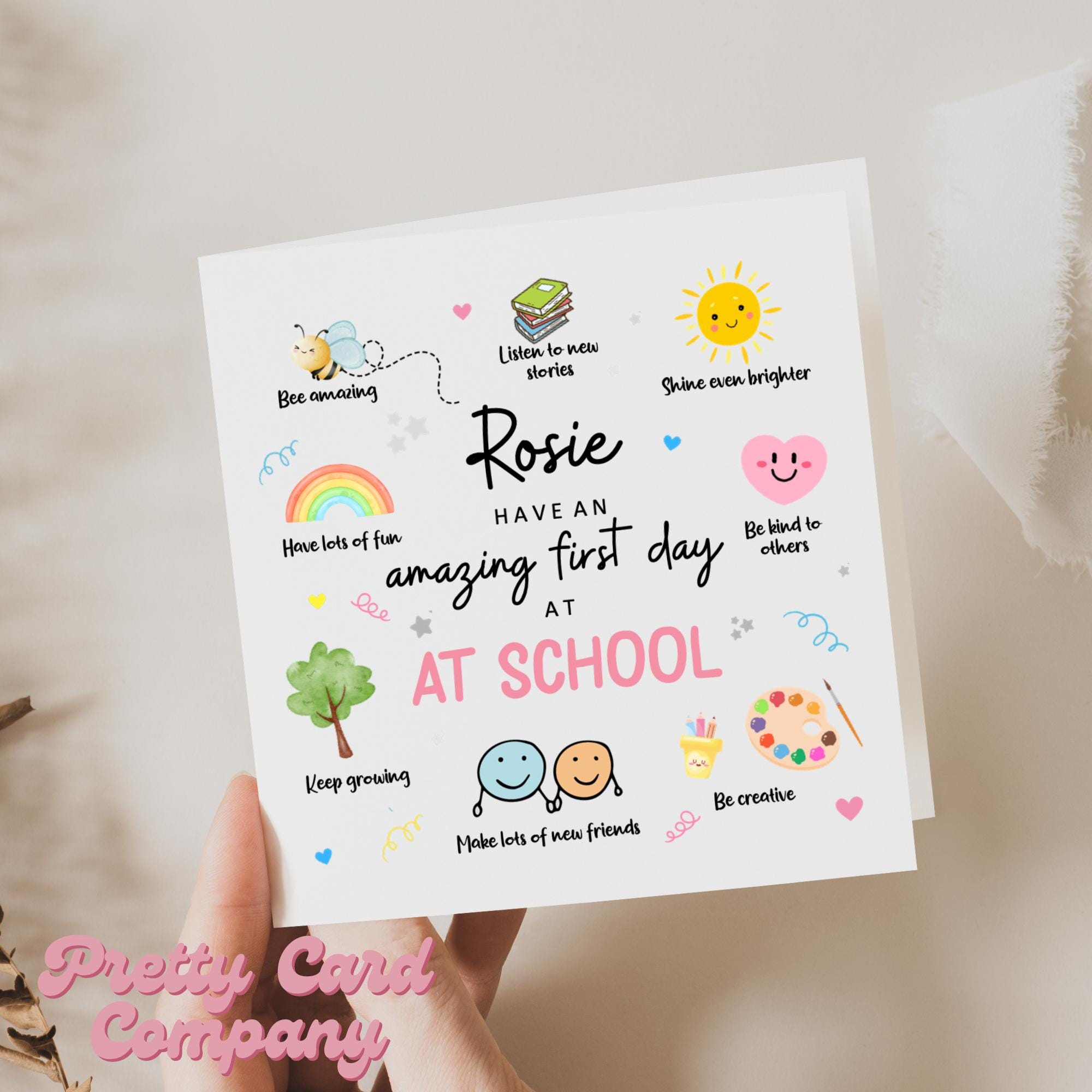 Good Luck First Day of School Card|personalised First Day of